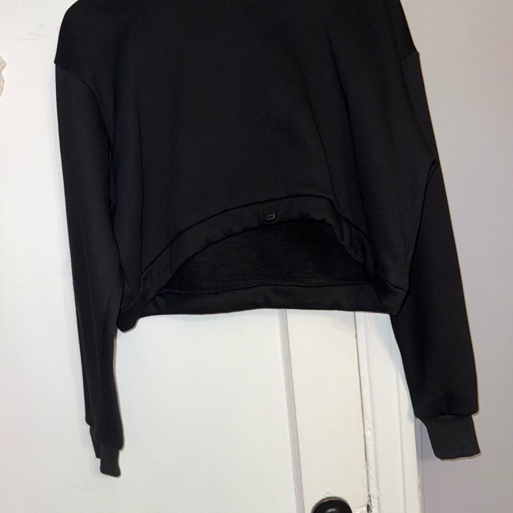Bebe Black Boxy Crop Sweatshirt